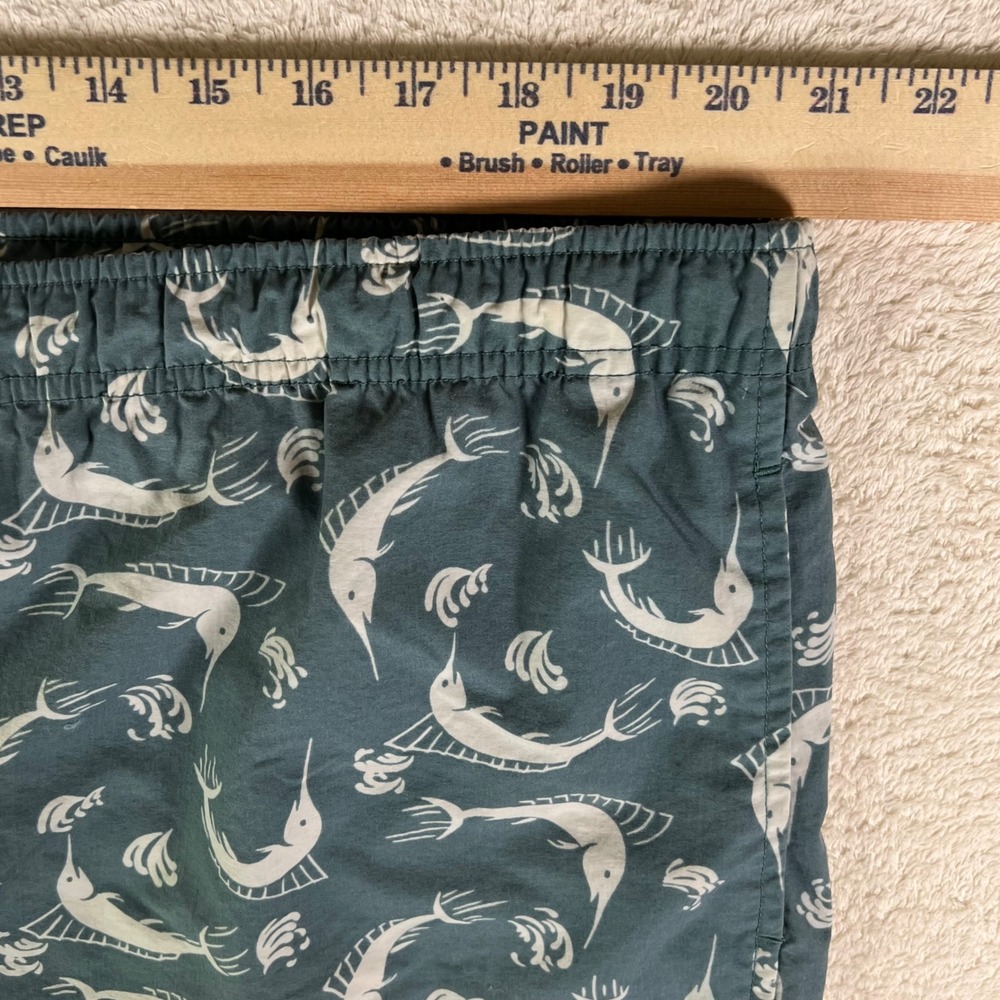 Polo Sport Ralph Lauren Marlin Print Swim Trunks Mens XL Green VTG Board Shorts - Picture 6 of 7